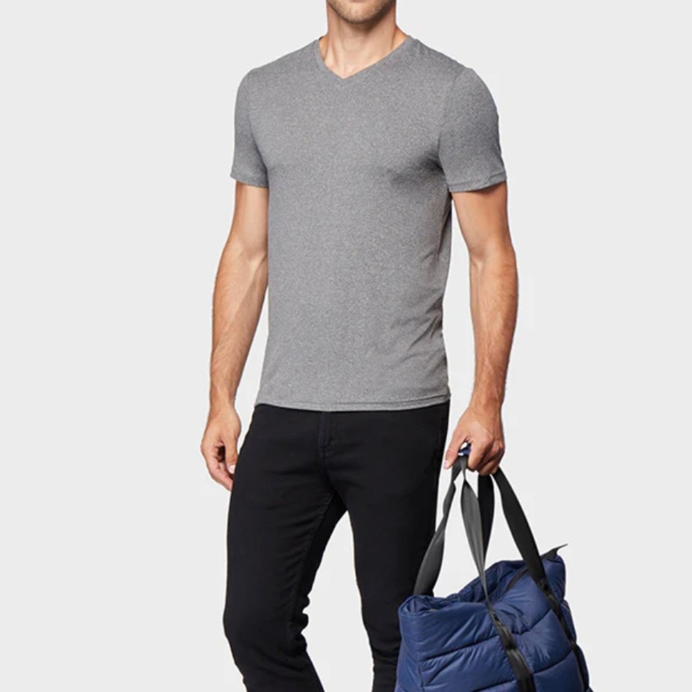 Goodfellow &Co Mens Vneck Grey Shirt Short Sleeve Small NWT - Picture 4 of 6
